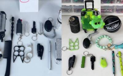 ASMR Self Defense Keychain Set 🎁Green & black + silver & black