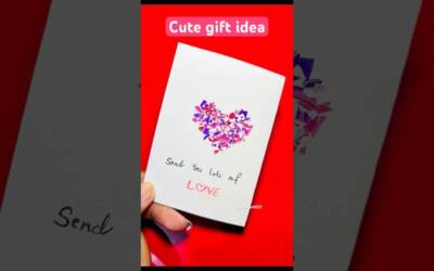 Cute gift card idea🩷| cute heart-shape card😍🎀|#shorts#viral#trending#status#craft#diy#gift#love