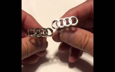 Men’s Cufflinks Audi Car Logo Hood Emblem Car Cuffs Gift for husband #automobile #cufflinks #audi