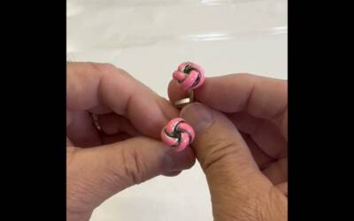 Men’s Cufflinks Pink Enamel Power Knots Wedding Day Groomsmen Gift #wedding #weddingday #cufflinks