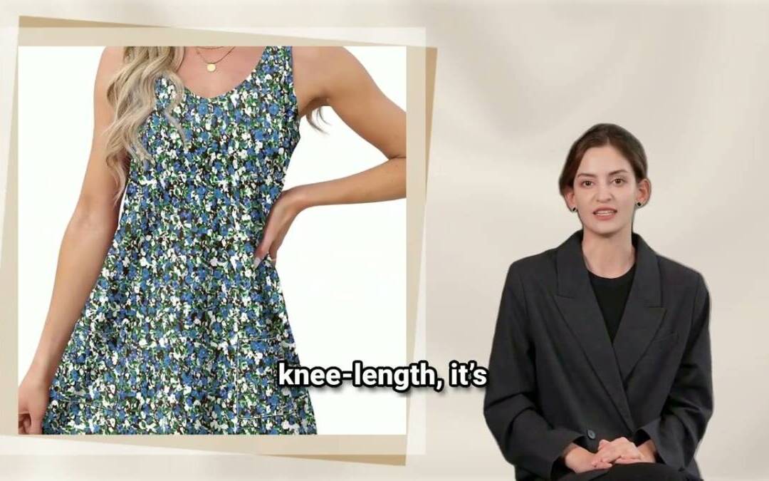 OFEEFAN Womens Summer Dresses 2025 Loose V Neck