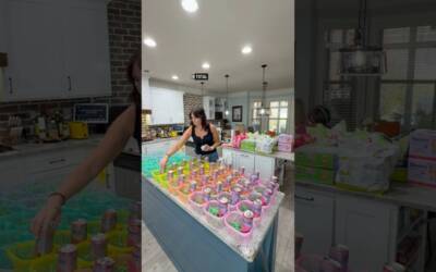 🌺 Spring Break Gift Baskets for Teachers and Staff. Less than $7 per basket.